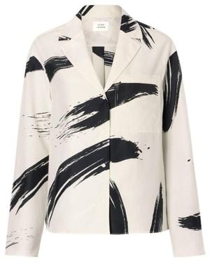 Loulou de Saison Sana Cuban Collar Print Shirt - Natural