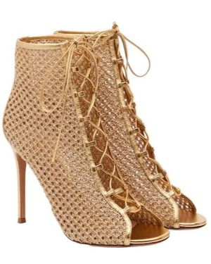 Gianvito Rossi Leather-Trimmed Sandals - Natural