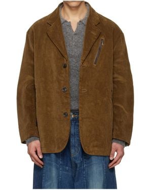 Needles Zipped Travel Long-Sleeved Blazer - Brown