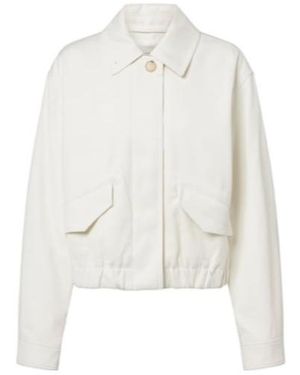 Vince Cotton Twill Blouson Jacket - White