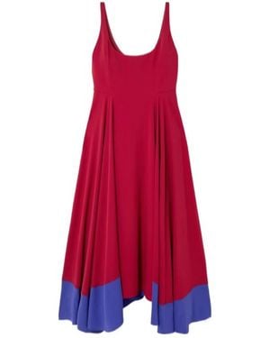 ROKSANDA Asymmetric Two-Tone Crepe Dress - Red