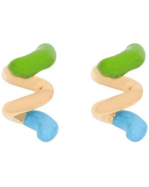Sunnei Fusillo Logo Engraved Earrings - Green