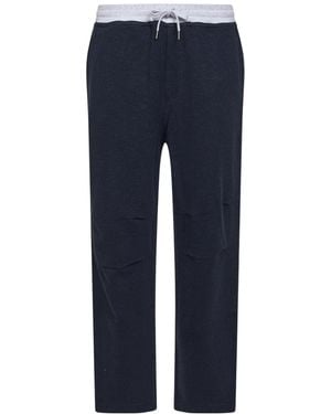 Brunello Cucinelli Drawstring Straight-Leg Trousers - Blue