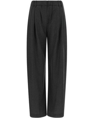 Brunello Cucinelli Monile Double-Pleat Trousers - Black