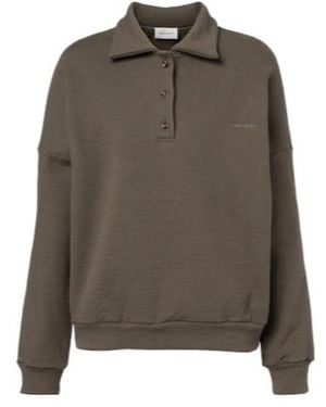 Magda Butrym Cotton-Blend Fleece Polo Jumper - Brown