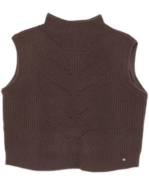 Herno Sleeveless High-Neck Sweater - Brown