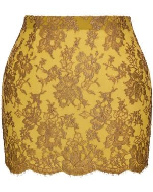 Saint Laurent Lace Mini Skirt - Yellow