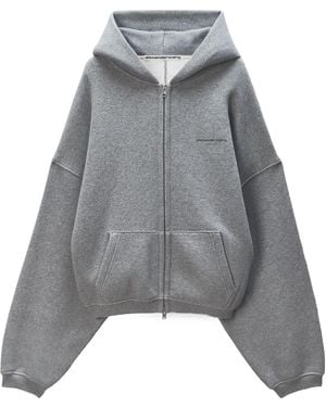 Alexander Wang Hotfix Terry Zip Hoodie - Grey
