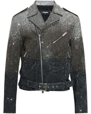 DSquared² Embellished Zipped Jacket - Gray