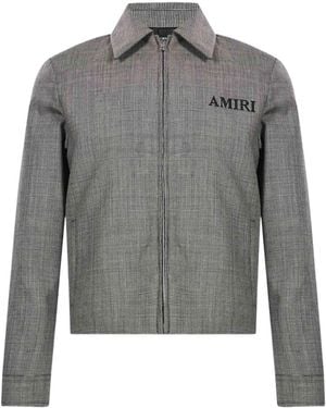 Amiri Houndstooth Blouson - Grey