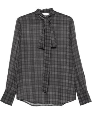 7 For All Mankind Long Sleeve Bow Shirt - Grey