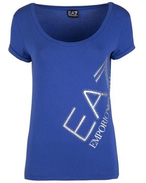 EA7 Item O-Neck Short-Sleeved T-Shirt - Blue