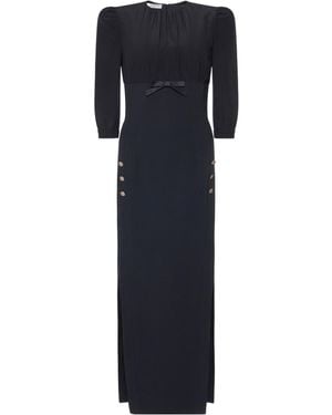 Alessandra Rich Cady Midi Dress With Splits - Black