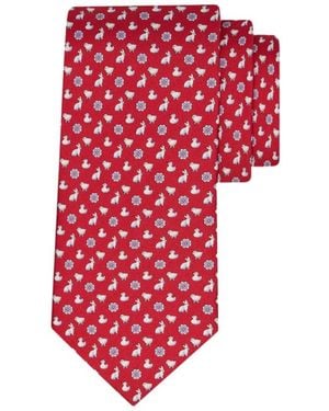 Ferragamo Charms Print Silk Tie - Red