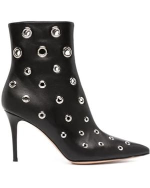 Gianvito Rossi 150Mm Eyelet-Embellished Ankle Boots - Black