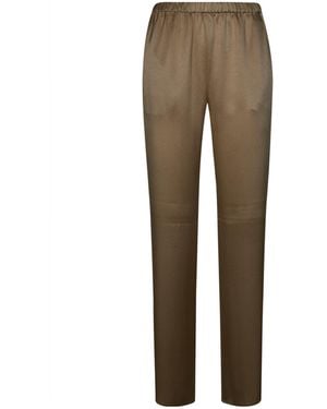 Antonelli Pleated Elastic Waist Casual Pants - Natural