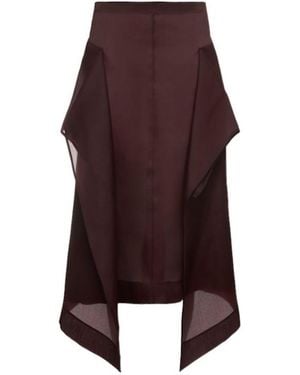 KHAITE Nina Layered Panel Midi Skirt - Purple