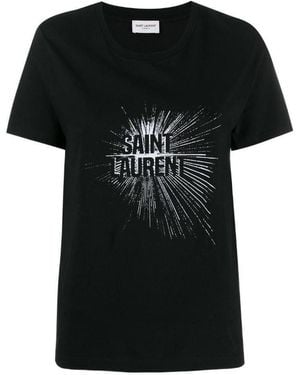 Saint Laurent Light Beam Logo T-Shirt - Black