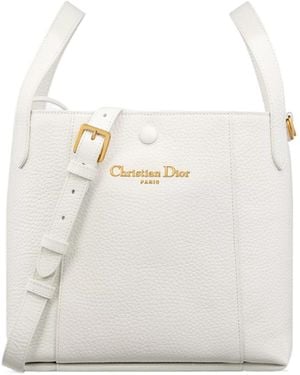 Dior Medium Signature Bucket Bag - White
