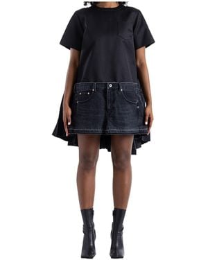 Sacai Short-Sleeved Dress - Black