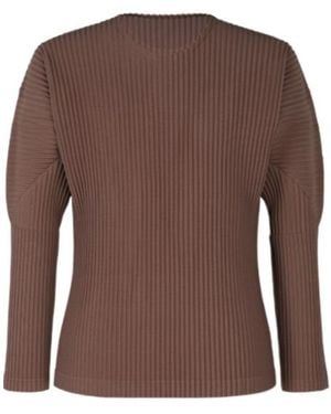 Homme Plissé Issey Miyake Homme Plissé Issey Miyake Long Sleeved Pleated Top - Brown