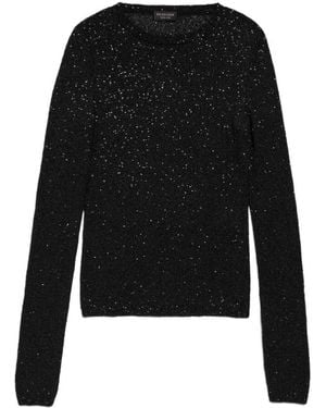 Balenciaga Sequinned Long-Sleeve Top - Black