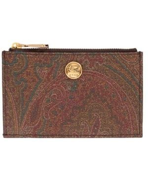 Etro Pegaso Plaque Card Holder - Brown