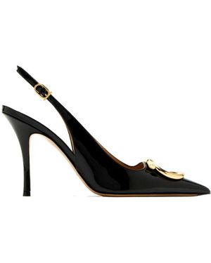 Ferragamo Maxi Gancini Slingback Pump - Black