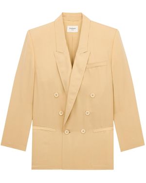 Saint Laurent Long-Sleeved Casual Jacket - Natural