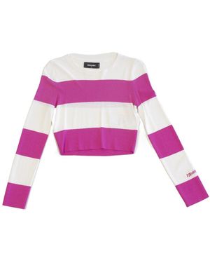 DSquared² Round-Collar And Long-Sleeved Jumper - Pink