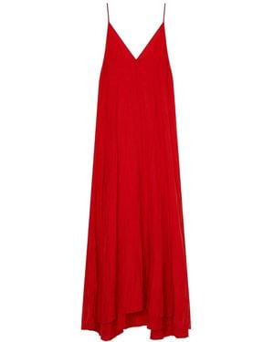 JOSEPH Daniele Crinkled-Finish Maxi Dress - Red