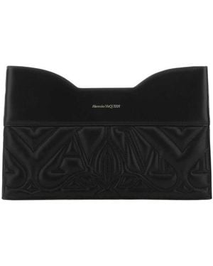 McQueen Quilted Clutch Bag - Black