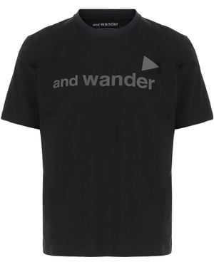 and wander Logo Print T-Shirt - Black
