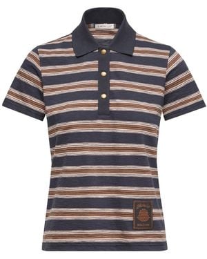 Moncler Striped Polo Shirt - Blue