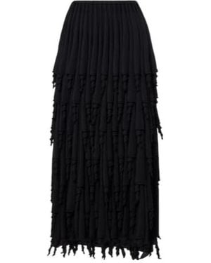 Alaïa Patchwork Midi Skirt - Black