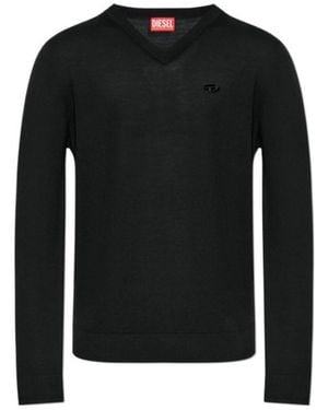 DIESEL K-Verim V-Neck Knitted Jumper - Black