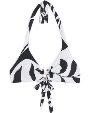 Max Mara Avena Floral Knot Bikini Top - White