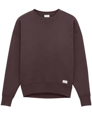 Saint Laurent Logo Detailed Crewneck Sweatshirt - Purple