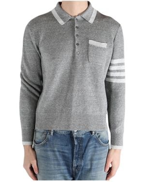 Thom Browne Knitted Polo Shirt - Grey