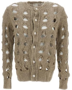 Comme des Garçons Crew Neck Long-Sleeved Knitwear - Grey