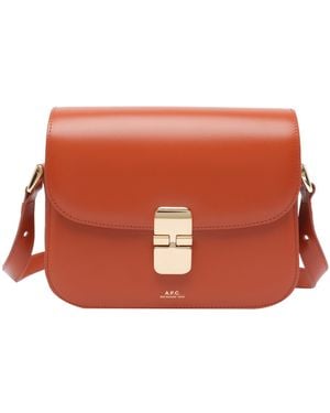 A.P.C. Small Grace Calf-Leather Shoulder Bag - Orange