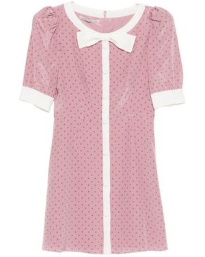Alessandra Rich Polka-Dot Mini Dress - Pink