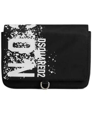DSquared² Logo-Print Messenger Bag - Black
