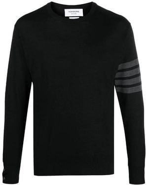 Thom Browne 4-Bar Crewneck Sweater - Black