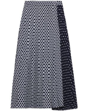 MAX&Co. Pleated Polka-Dot Wrap Skirt - Blue