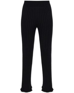 Lisa Yang Ribbed-Knit Flared Pants - Black