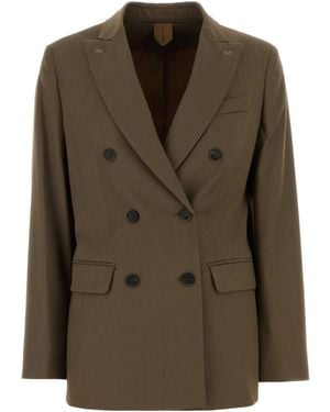 Max Mara Long-Sleeved Suit Jacket - Green