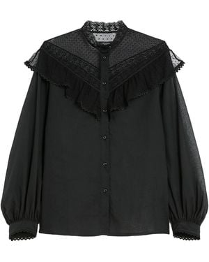 Weekend by Maxmara Astice 1234 Button-Up Lace Top - Black