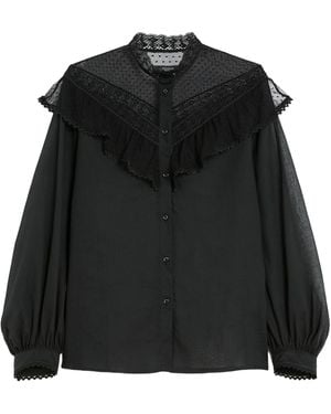 Weekend by Maxmara Astice 1234 Button-Up Lace Top - Black