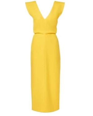 Proenza Schouler Mariam Scuba Midi Dress - Yellow